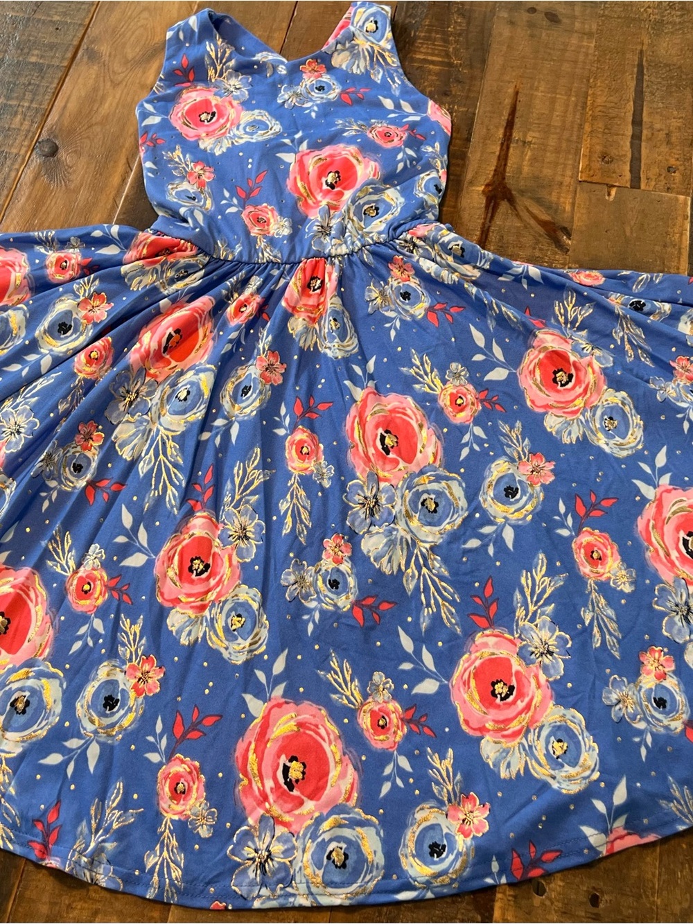Love & Sprinkles size 8/10 girls Americana cross back tank dress new